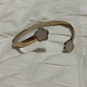 Floral Gold and White Bracelet